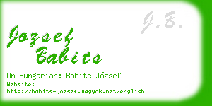 jozsef babits business card