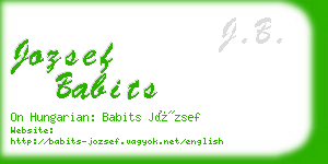 jozsef babits business card